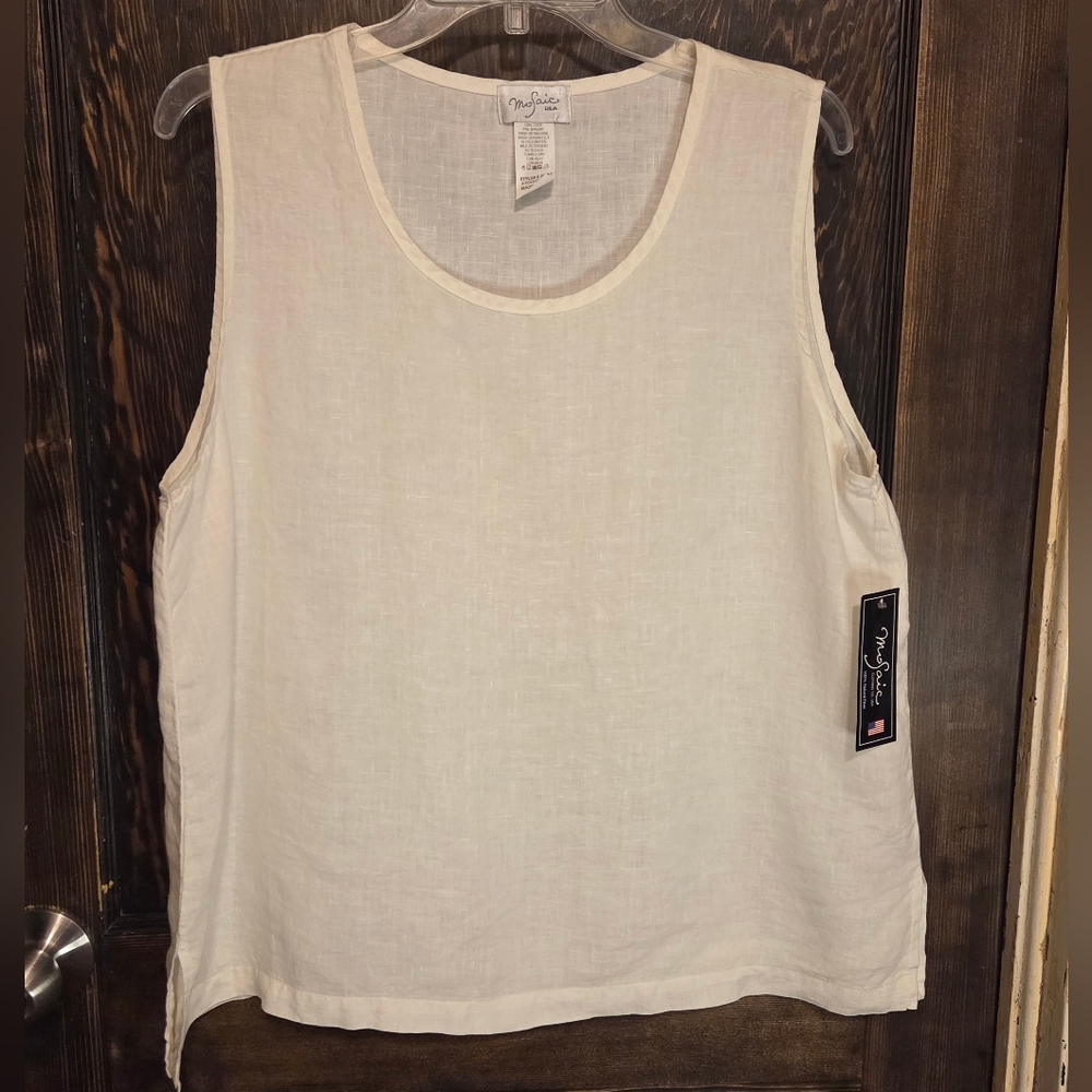 NWT Chic Off-White Tank Top by Mosaic Sz XL